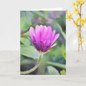 パープルアフリカデイジーバドフラワーアートノートカード カード (黄色い花)