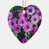 パープルアフリカデイジーフラワーアートオーナメント セラミックオーナメント (左)