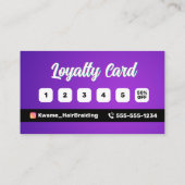 パープルアフリカ毛編みサービス ロイヤリティカード (裏面)