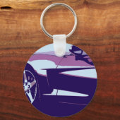 パープルアポップ・アートのートコルベット キーホルダー (正面)