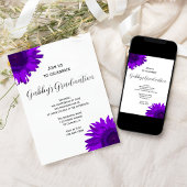 パープルアポップ・アートのートフラワー卒業パーティー招待状 招待状