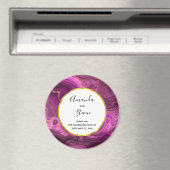 パープルアメジストと金ゴールドアゲ結婚ートの感謝 マグネット (インサイチュ (食洗機))