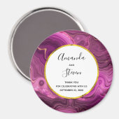 パープルアメジストと金ゴールドアゲ結婚ートの感謝 マグネット (正面/裏面)