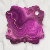 パープルアメジストと金ゴールド抽象芸術アガテサンキュー フェイバータグ (裏面)