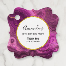 パープルアメジストと金ゴールド抽象芸術アガテサンキュー フェイバータグ