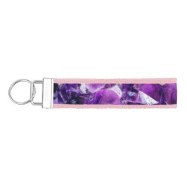 パープルアメジストクリスタルジェムジェムリストキーチェーン リストバンドキーホルダー