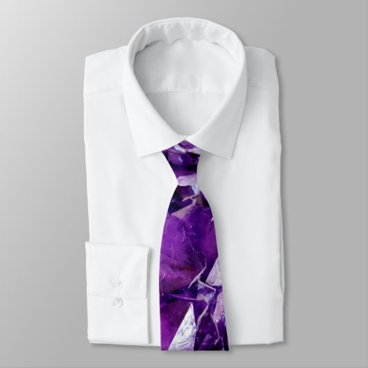 パープルアメジストクリスタルジェムストーンネクタイ ネクタイ (タイ)