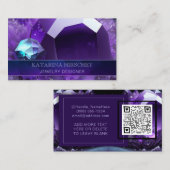 パープルアメジストクリスタルジェムストーンラグジュアリーエレガンス 名刺 (正面/裏面)