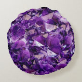 パープルアメジストクリスタルジェムラウンド装飾用クッション ラウンドクッション (裏面)