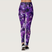 パープルアメジストクリスタルジオードジェムストーンレギンス レギンス (裏面)