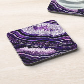 パープルアメジストグード&シルバーデジタルアート コースター (左側)