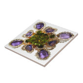 パープルアメジストダイアモンズエメラルズジュエリー タイル (側面)