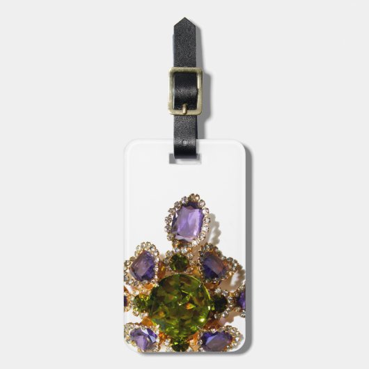 パープルアメジストダイアモンズエメラルズジュエリー ラゲッジタグ (正面縦)