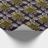 パープルアメジストダイアモンズエメラルズジュエリー ラッピングペーパー (角)