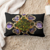 パープルアメジストダイアモンズエメラルズジュエリー ランバークッション (ブランケット)