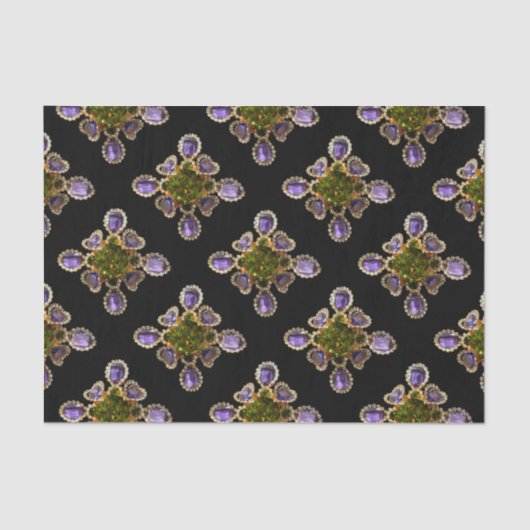 パープルアメジストダイアモンズエメラルズジュエリー 薄葉紙 (正面)