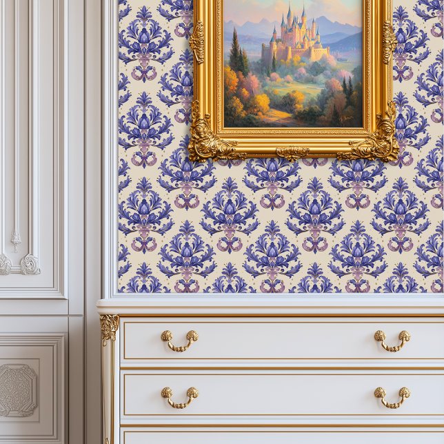 パープルアメジストダマスプリンセススコア 壁紙 (Purple Amethyst Damask Princesscore Wallpaper)