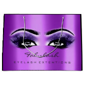 パープルアメジストメイクアップグリッター美しい化粧品 ラージペーパーバッグ (正面)