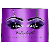 パープルアメジストメイクアップグリッター美しい化粧品 ラージペーパーバッグ (裏面)