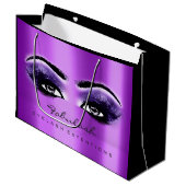 パープルアメジストメイクアップグリッター美しい化粧品 ラージペーパーバッグ (正面アングル)