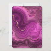 パープルアメジスト及び金ゴールド抽象芸術アガテ誕生日 招待状 (裏面)