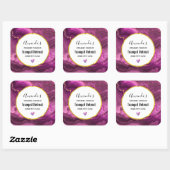 パープルアメジスト及び金ゴールド抽象芸術瑪瑙キャンドル スクエアシール (シート)