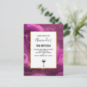 パープルアメジスト及び金ゴールド抽象芸術瑪瑙 インビテーションポストカード (スタンド正面)