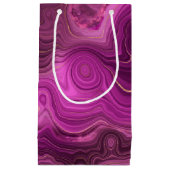 パープルアメジスト及び金ゴールド抽象芸術瑪瑙 スモールペーパーバッグ (正面)