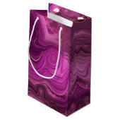 パープルアメジスト及び金ゴールド抽象芸術瑪瑙 スモールペーパーバッグ (裏面アングル)