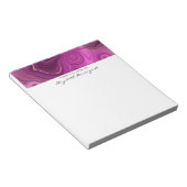 パープルアメジスト及び金ゴールド抽象芸術瑪瑙 ノートパッド (アングル)