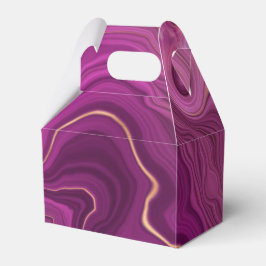 パープルアメジスト及び金ゴールド抽象芸術瑪瑙 フェイバーボックス