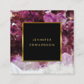 パープルアメジスト宝石の結晶プロフェッショナル スクエア名刺 (正面)