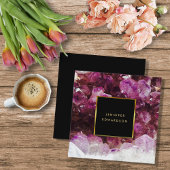 パープルアメジスト宝石の結晶プロフェッショナル スクエア名刺