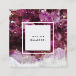 パープルアメジスト宝石の結晶プロフェッショナル スクエア名刺