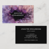 パープルアメジスト宝石ブラックプロフェッショナル 名刺 (正面/裏面)