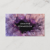 パープルアメジスト宝石ブラックプロフェッショナル 名刺 (正面)