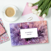 パープルアメジスト宝石ミネラルプロフェッショナル 名刺