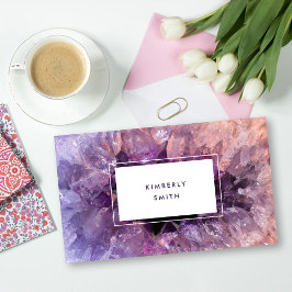 パープルアメジスト宝石ミネラルプロフェッショナル 名刺