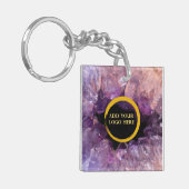 パープルアメジスト独自のロゴを追加プロフェッショナル キーホルダー (正面左)