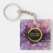 パープルアメジスト独自のロゴを追加プロフェッショナル キーホルダー (正面)