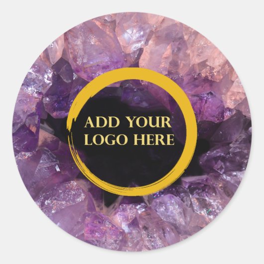 パープルアメジスト独自のロゴを追加プロフェッショナル ラウンドシール (正面)