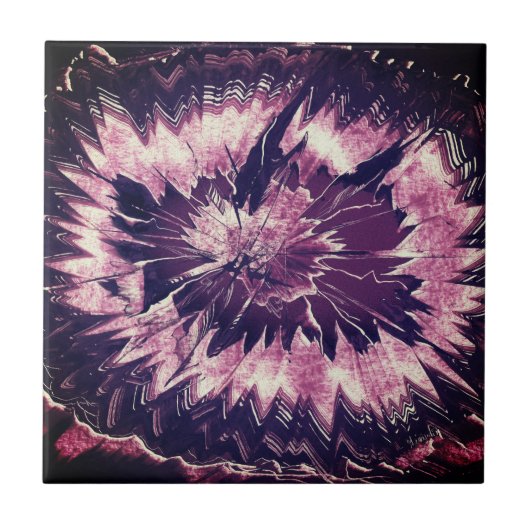 パープルアメジスト結晶 タイル (正面)