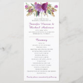 パープルアメジスト金ゴールドグリッター結婚式 プログラム (正面)