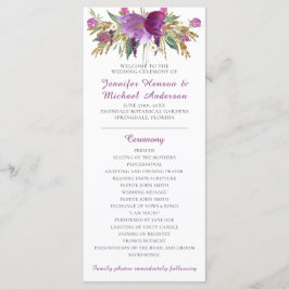 パープルアメジスト金ゴールドグリッター結婚式 プログラム