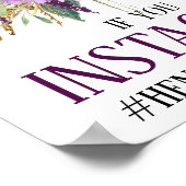 パープルアメジスト金ゴールドスパークルスインスタグラムサイン ポスター (角)