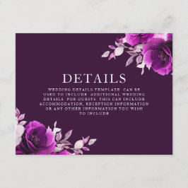 パープルアメジスト&インディゴ結婚バイオレット詳細 エンクロージャーカード