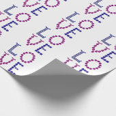 パープルアメジスト&ブルーサファイアラブ ラッピングペーパー (角)