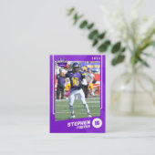 パープルアメリカンフットボール選手トレーディングカード コーリングカード (スタンド正面)