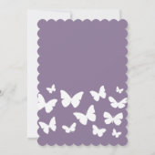 パープルアライフオブ蝶ブライダルシャワー 招待状 (裏面)