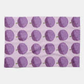 パープルアリウムフラワーフローラ引っ越し祝いパーティー キッチンタオル (横)